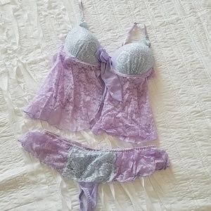 Lavender Lace Chemise Set